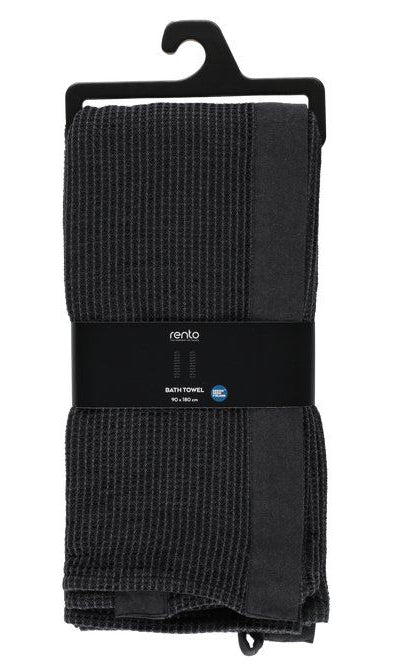 Rento Kenno sauna handdoek 90 x 180 cm - zwart/grijs
