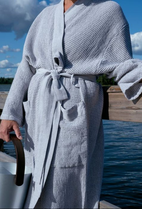 Rento Kenno unisex sauna badjas lichtgrijs - L/XL