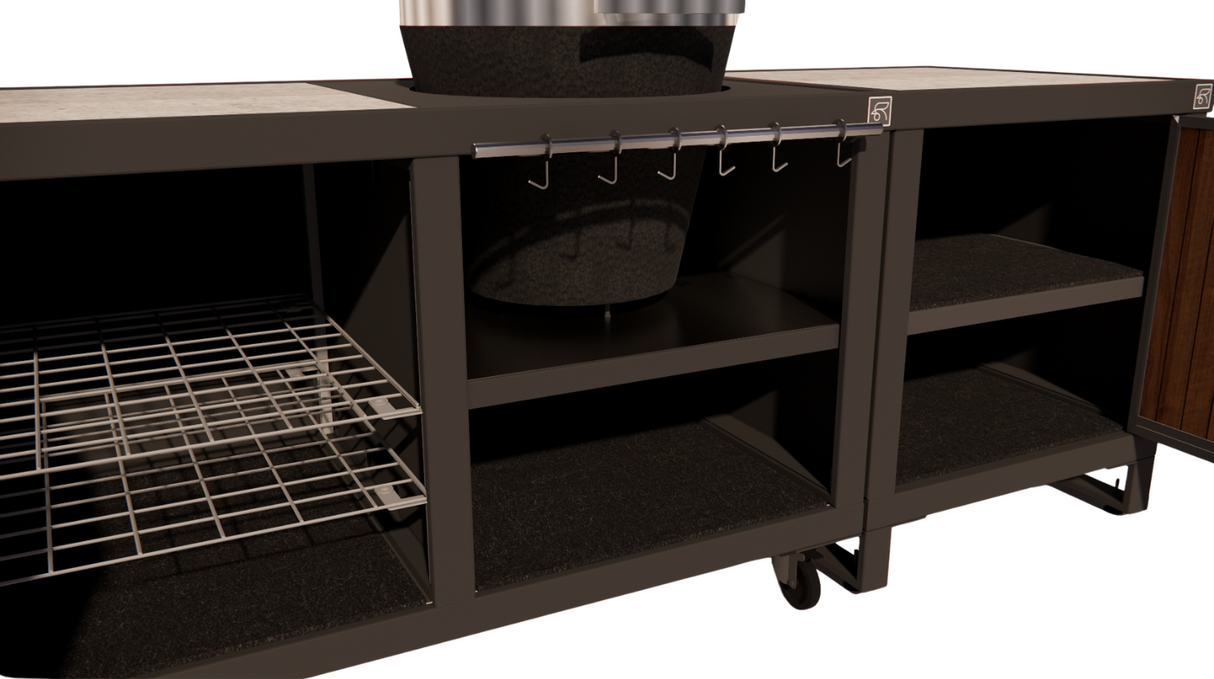 Roostr Rubix duo met kamado + single met deur - charcoal black