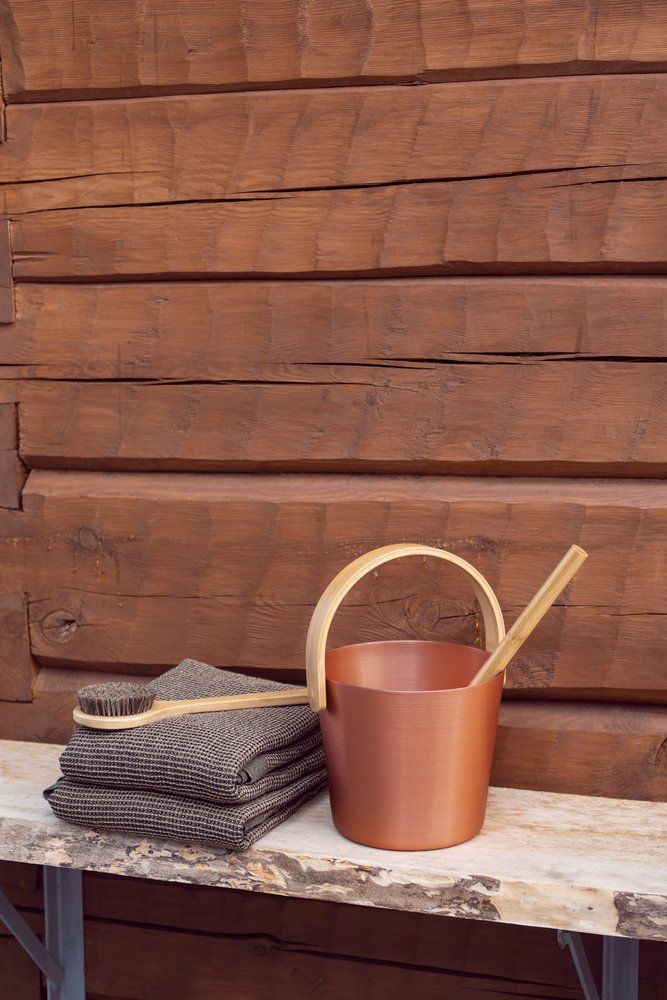 Rento aluminium sauna emmer (5 liter) met handvat - Koper