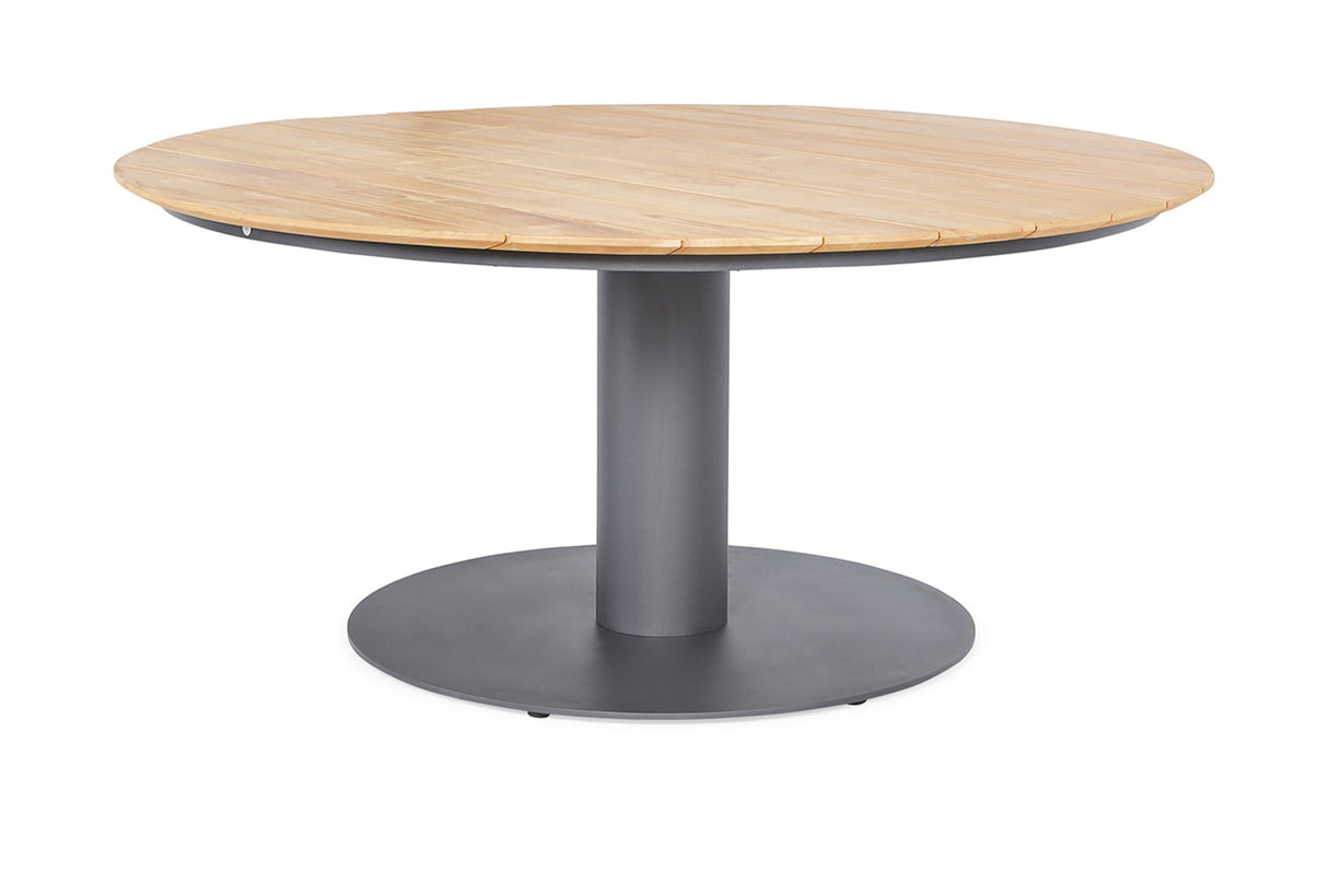 SUNS Grado tafel Ø120 x 75,5 cm - Teak blad / Matt royal grey frame