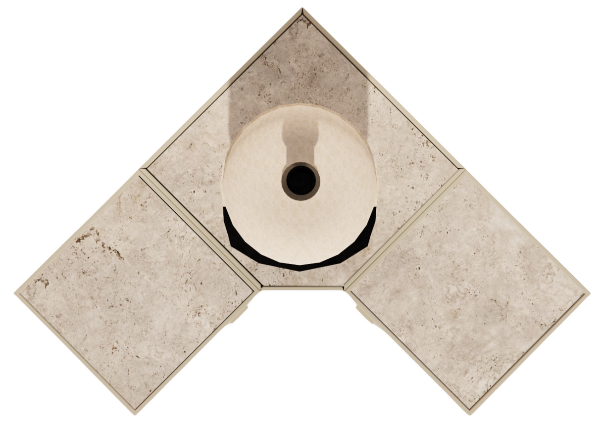 Roostr Rubix hoekopstelling met twee singles (voor kamado of pizzaoven) - timeless taupe