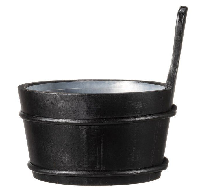 4Living houten sauna emmer (4 liter) met greep - pine (zwart)