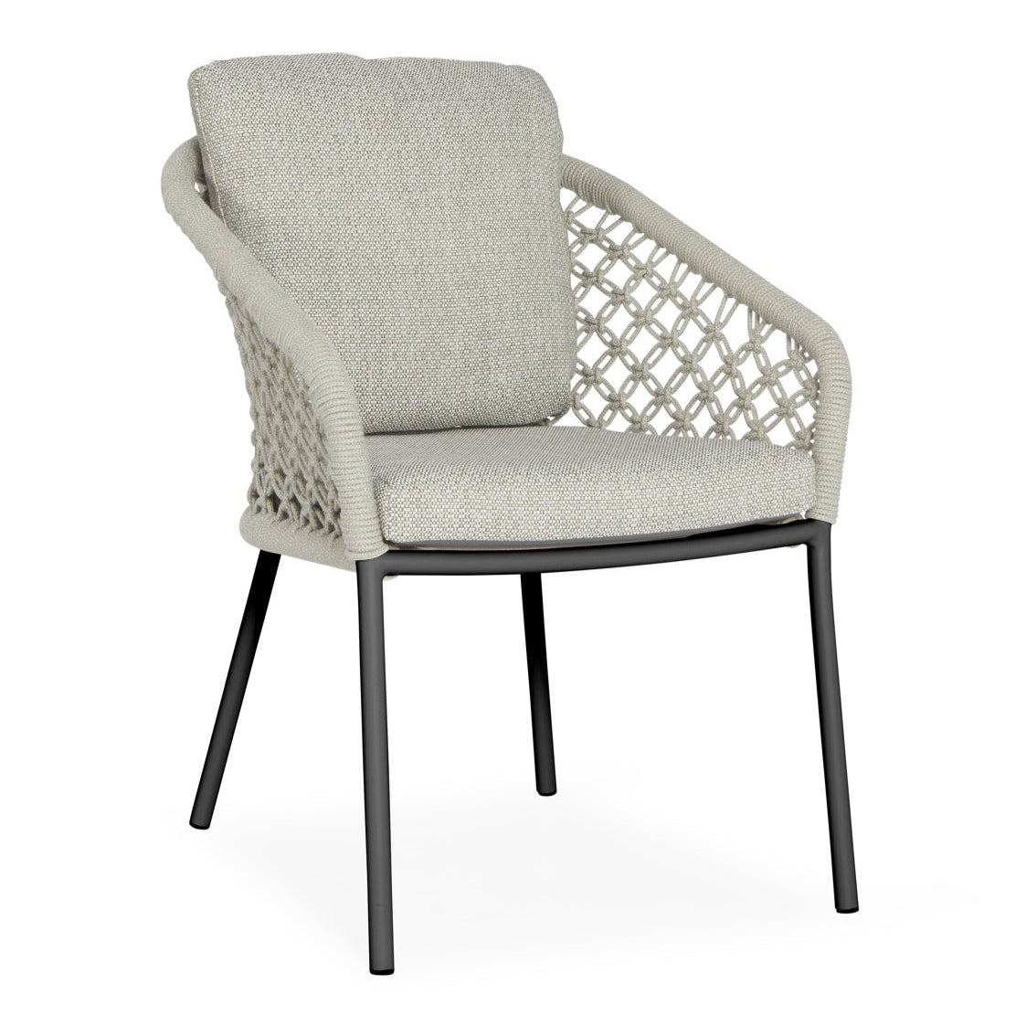 SUNS Nappa dining chair - Matt royal grey / camelsand / natrual grave / knot weave