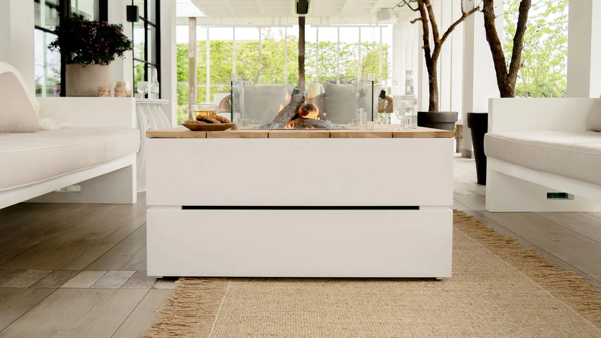 Cosi Cosipure 100 vuurtafel - wit/teak