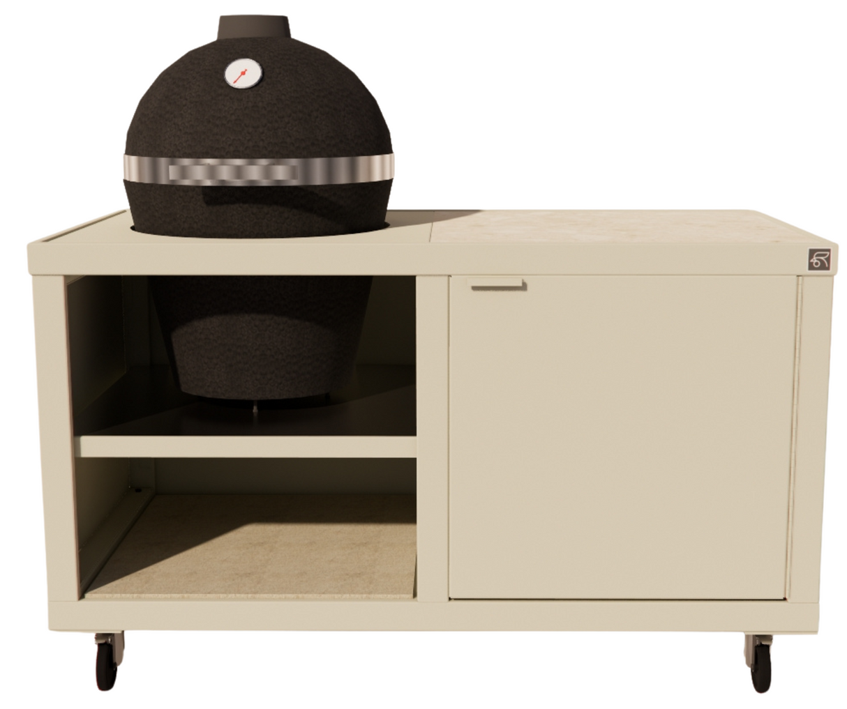 Roostr Rubix duo met kamado op wielen - timeless taupe