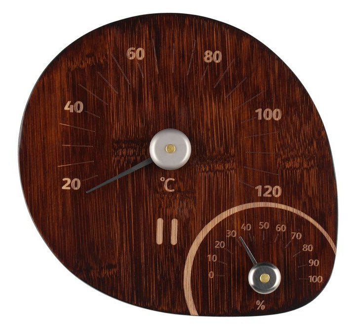 Rento sauna thermo-hygrometer - donker bamboe