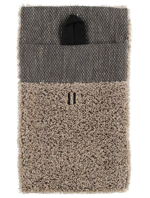 Rento Linen Terry washand 14 x 24 cm - zwart/linnen