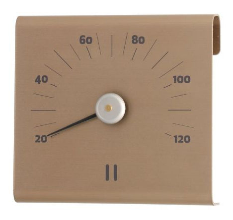 Rento aluminium sauna thermometer vierkant - champagne
