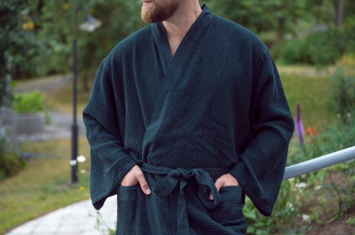 Rento Kenno unisex sauna badjas donkergroen - L/XL