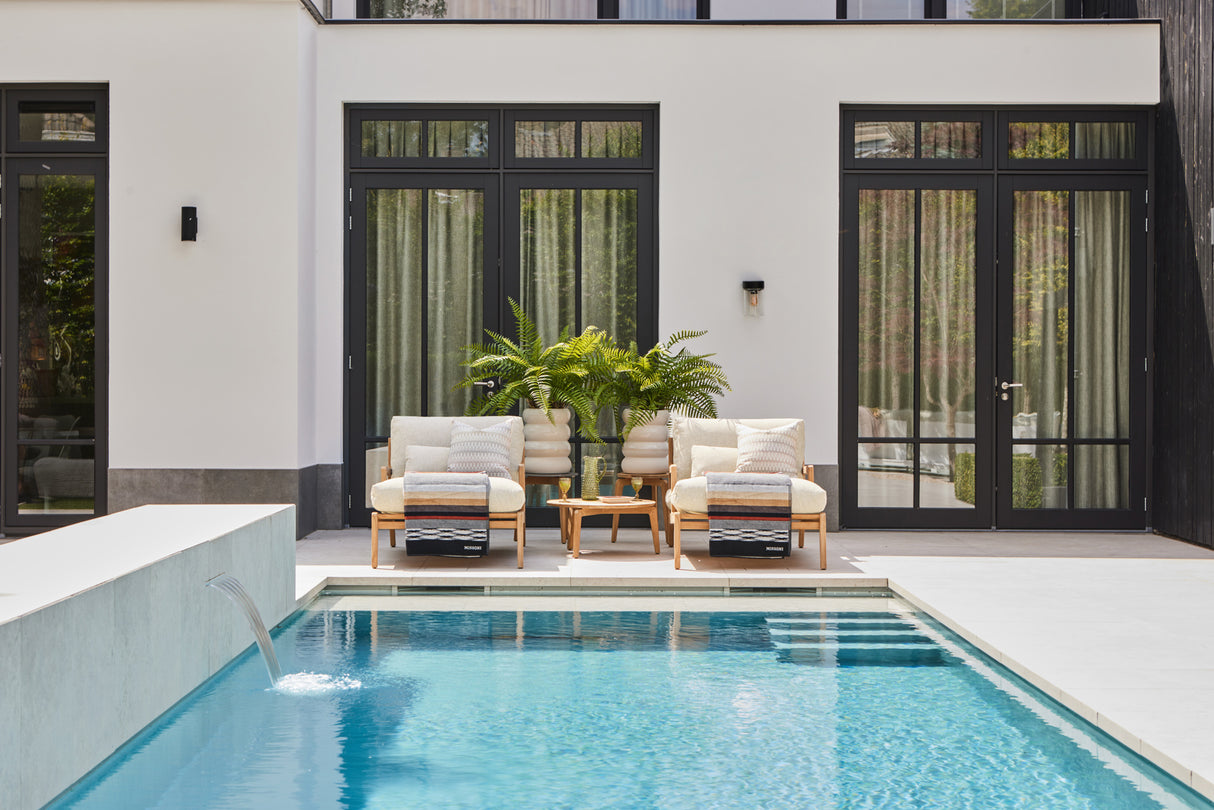 SUNS Termoli chaise longue met armleuningen - Natural gravel