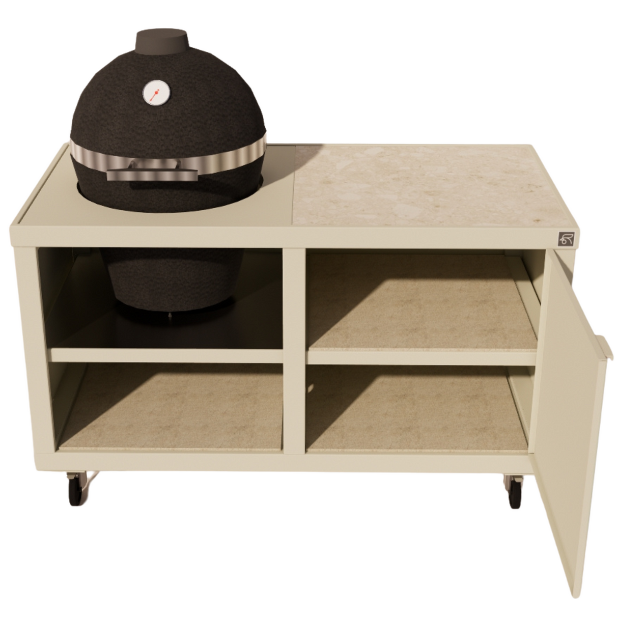 Roostr Rubix duo met kamado op wielen - timeless taupe