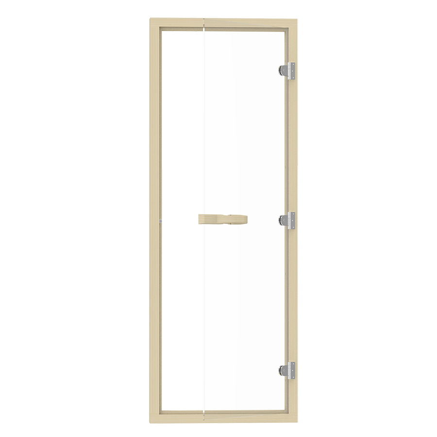 Omkeerbare saunadeur pinehout 69 x 189 cm - helder glas