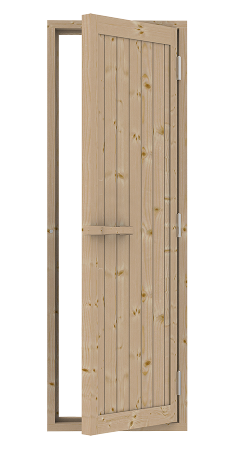 Omkeerbare houten saunadeur  70 x 204 cm - Sparrenhout