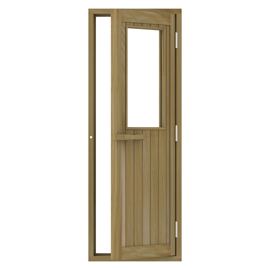 Cederhouten saunadeur met glazen raamvenster 70 x 204 cm – rechtsdraaiend