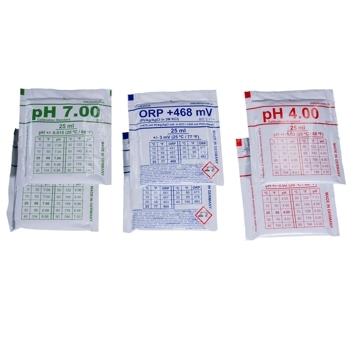 Astral Blue Connect kalibratieset (ORP 468 mV, pH4 & pH7)