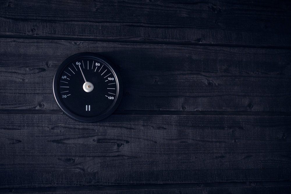 Rento aluminium sauna thermometer - zwart