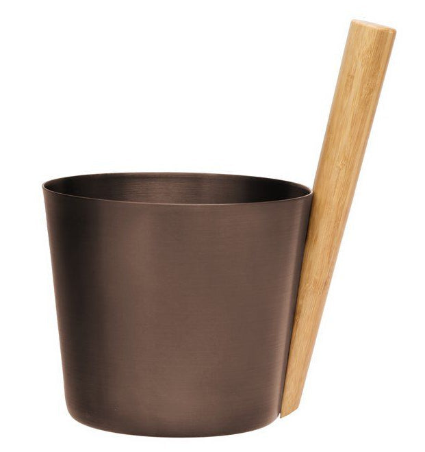 Rento aluminium sauna emmer (5 liter) met staafgreep - Brown/Black