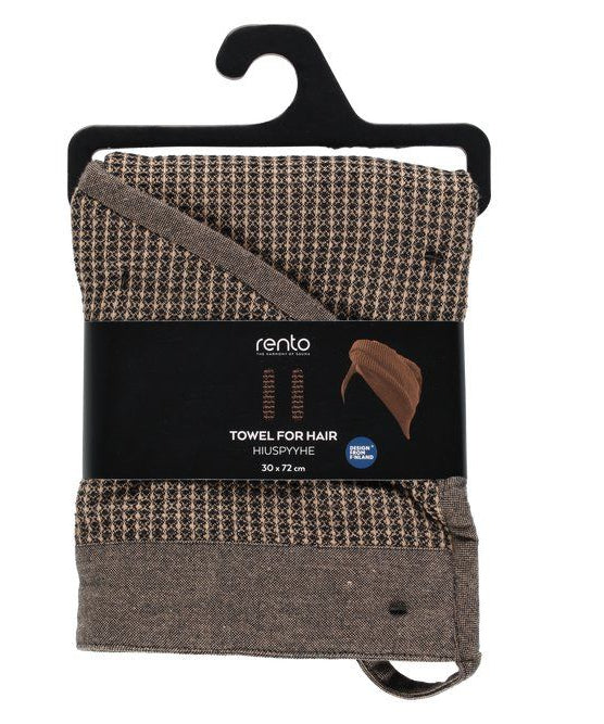 Rento Kenno haarhanddoek 30 x 72 cm - bruin