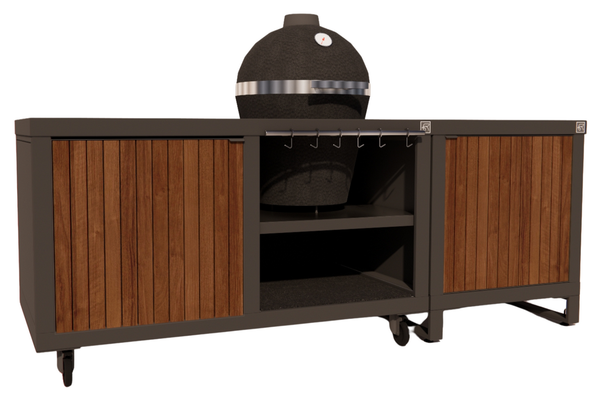 Roostr Rubix duo met kamado + single met deur - charcoal black