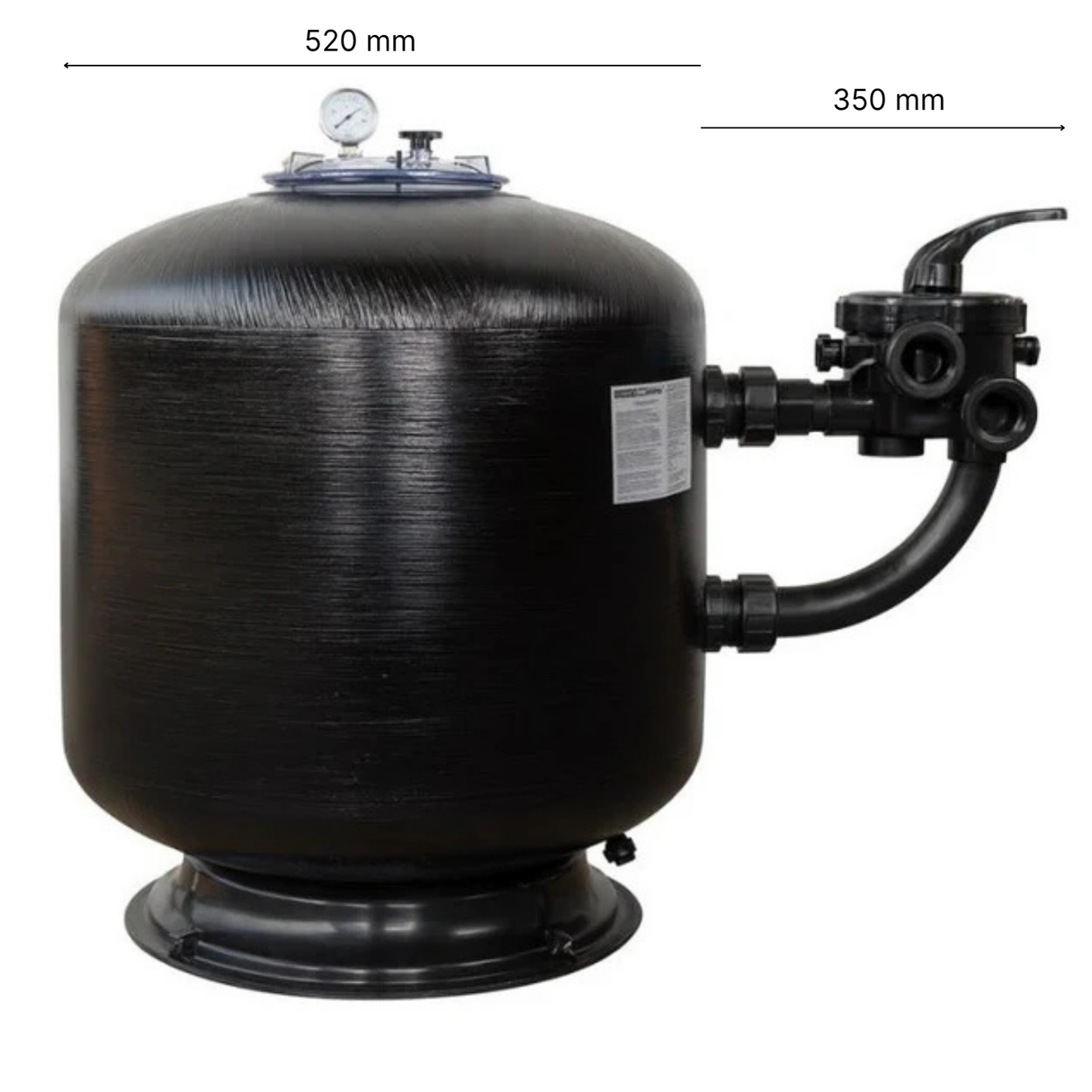Waterco Blackline 500 mm side-mount zandfilter 10 m3/u