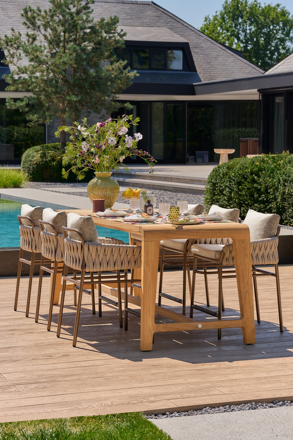 SUNS Fiavè low bar chair - Pebble desert bouclé