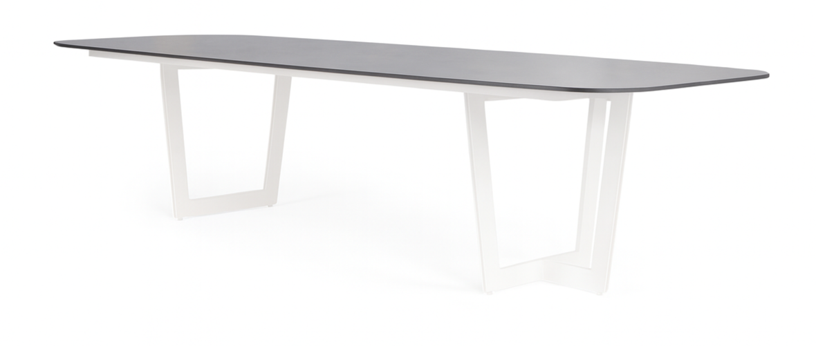 SUNS Palermo tafel 280 x 116 cm - Neolith black blad / Matt white frame