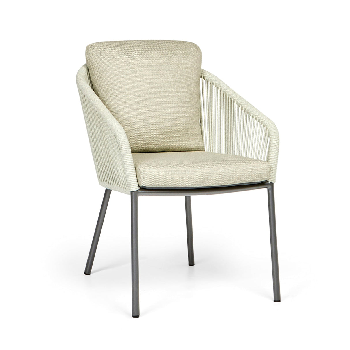 SUNS Nappa dining chair - Matt royal grey / camelsand / natrual grave / knot weave
