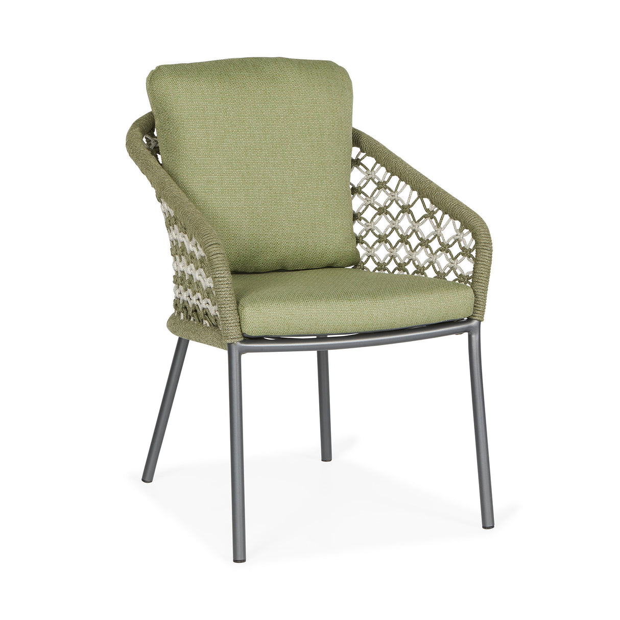 SUNS Nappa dining chair - Matt royal grey / camelsand / natrual grave / knot weave