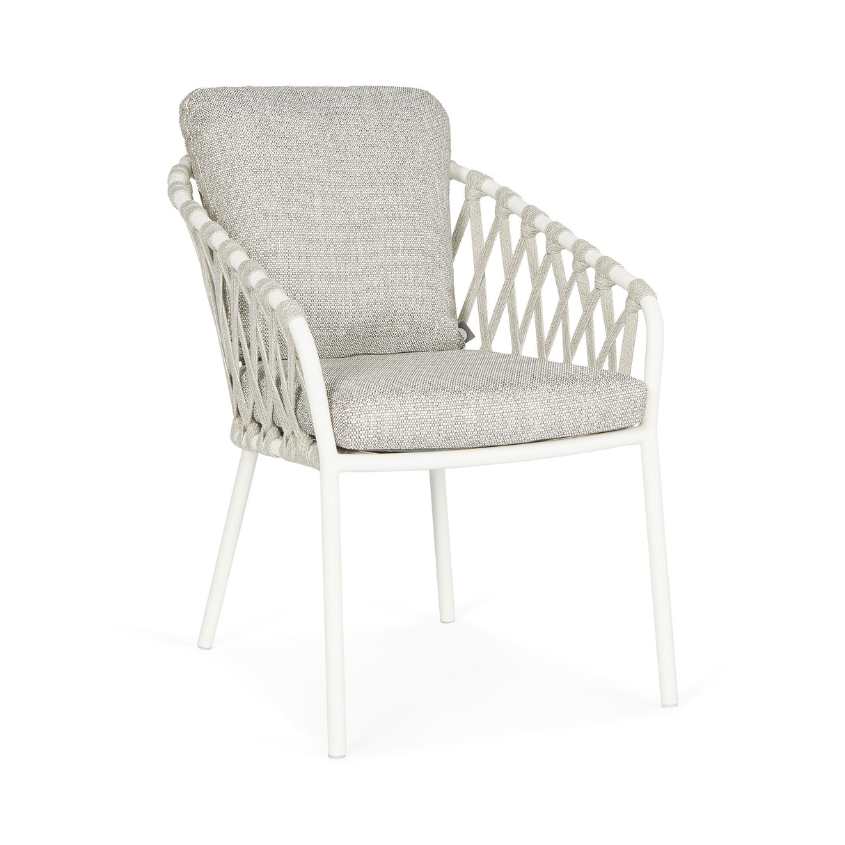 SUNS Nappa dining chair - Matt royal grey / camelsand / natrual grave / knot weave