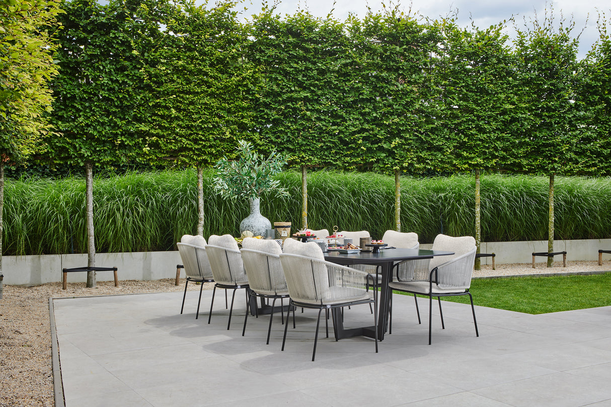 SUNS Palermo dinding table - Camel sand / Neolith Terrazzo light taupe