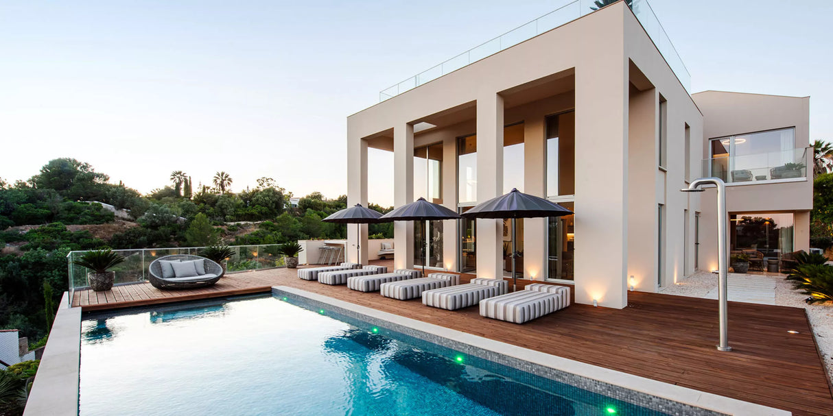 Jee-O Fatline Push buitendouche - geborsteld RVS