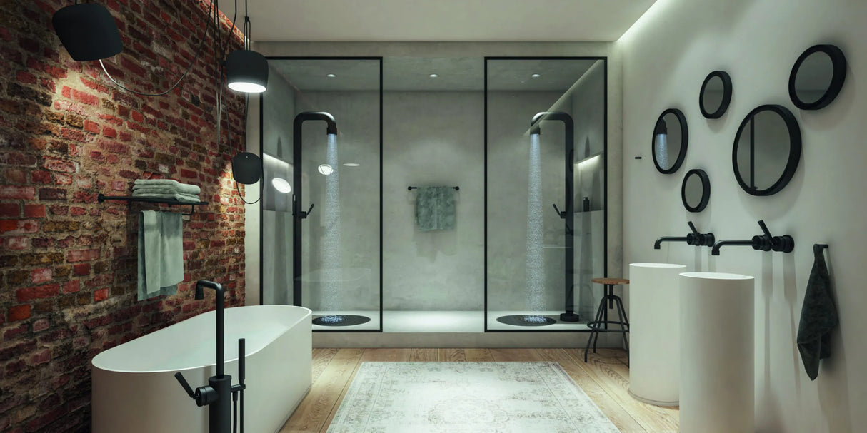 Jee-O Soho 02 buitendouche - hammercoated zwart RVS