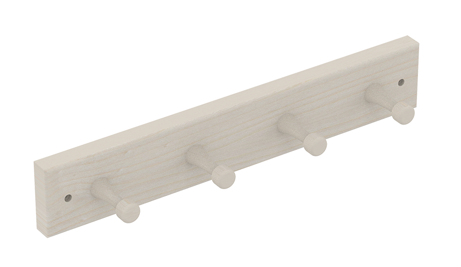 Houten sauna kapstok 4-haaks - Espen