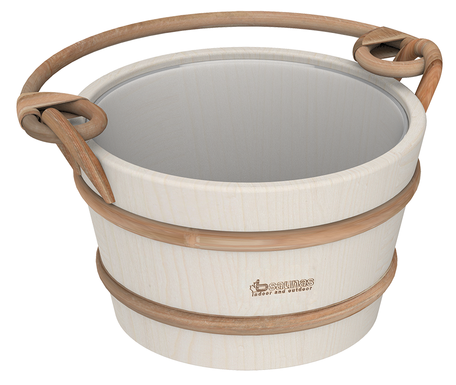 Houten sauna emmer (4 liter) met kunststof binnenemmer en handvat - Espen