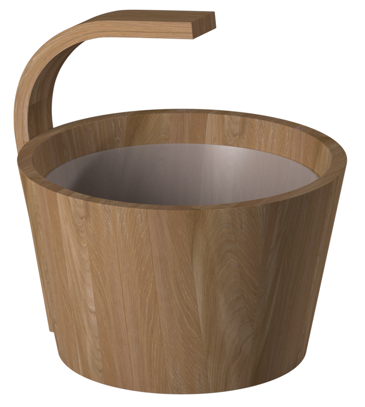Houten sauna emmer (4 liter) met kunststof binnenemmer - Ceder