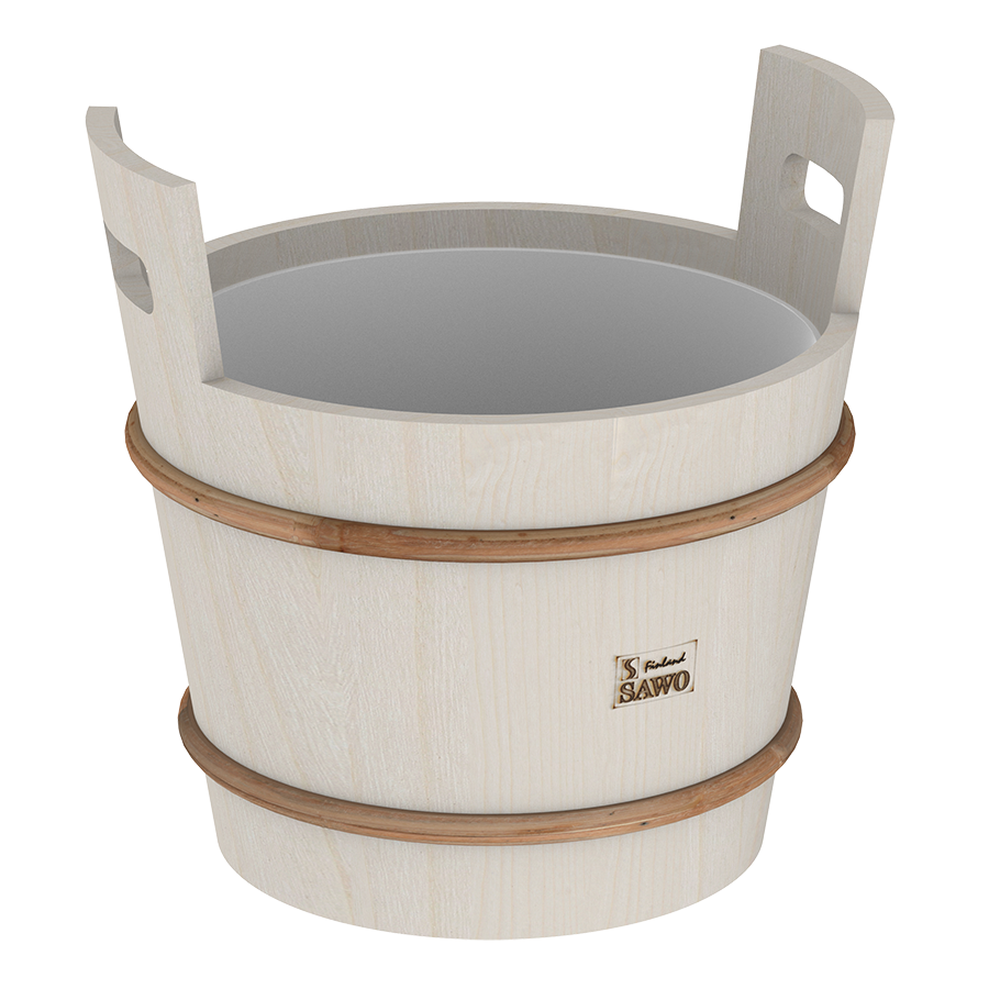 Houten sauna emmer (18 liter) met kunststof binnenemmer - Espen