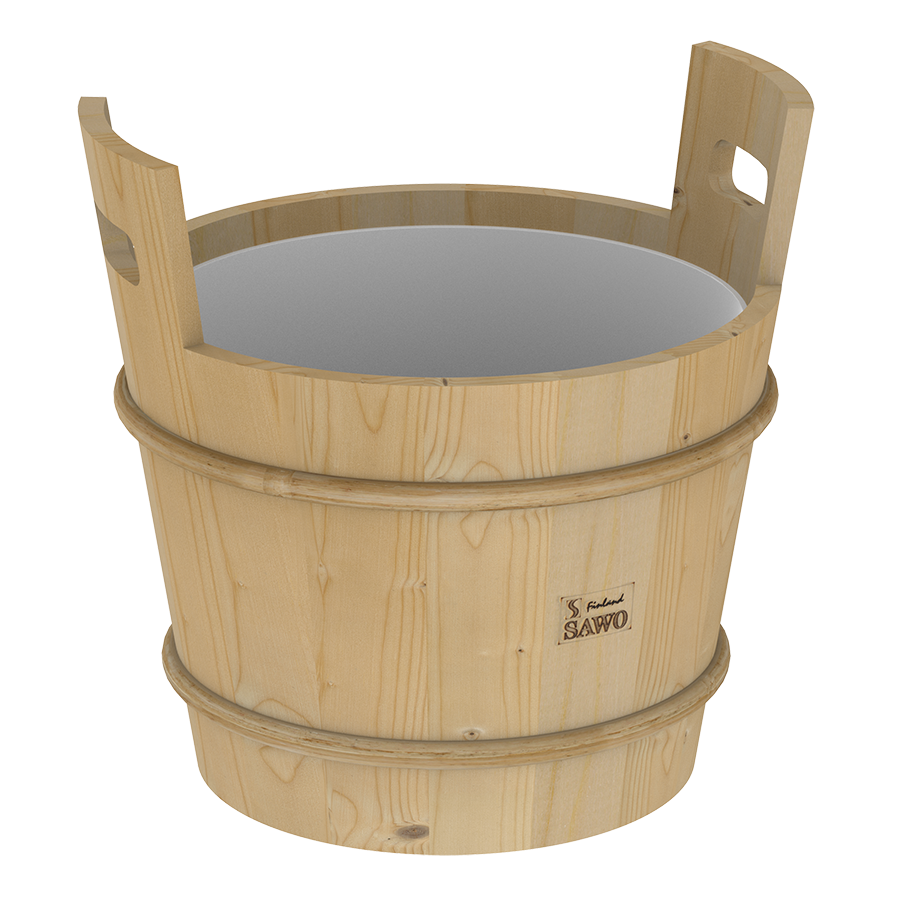 Houten sauna emmer (18 liter) met kunststof binnenemmer - Pine