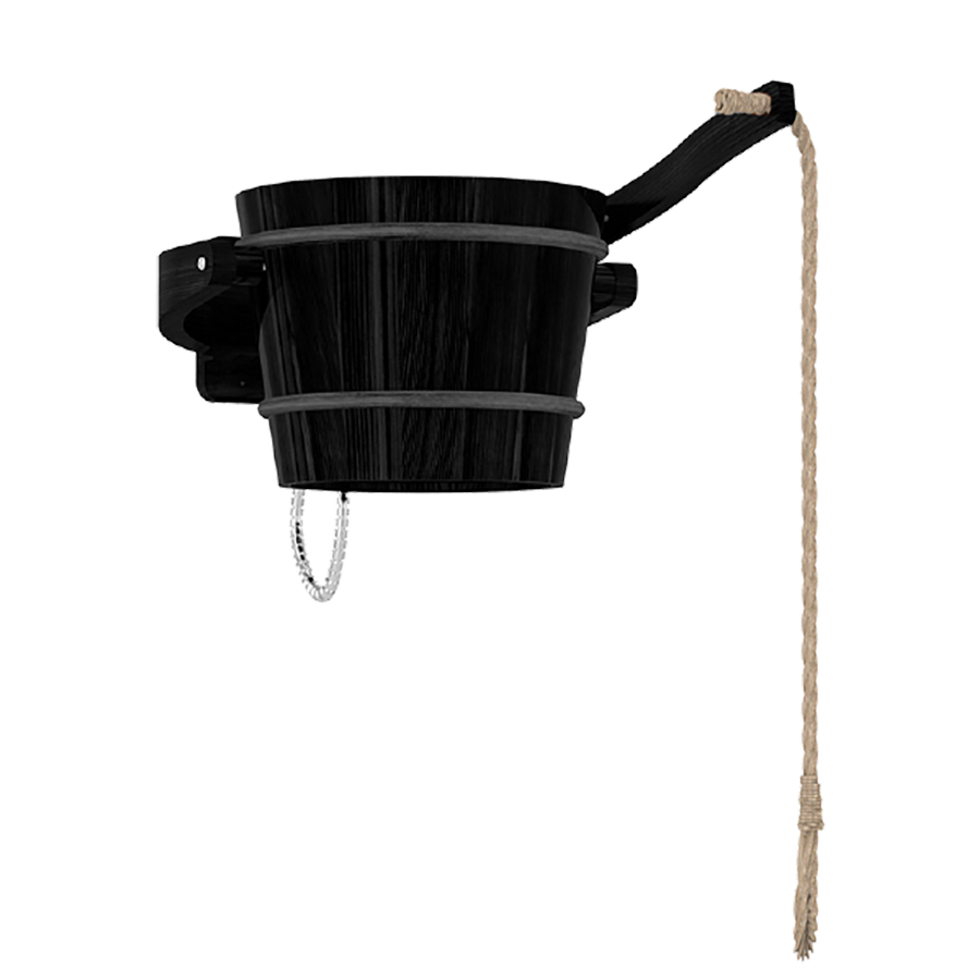 Houten stortemmer (18 liter) - Zwart