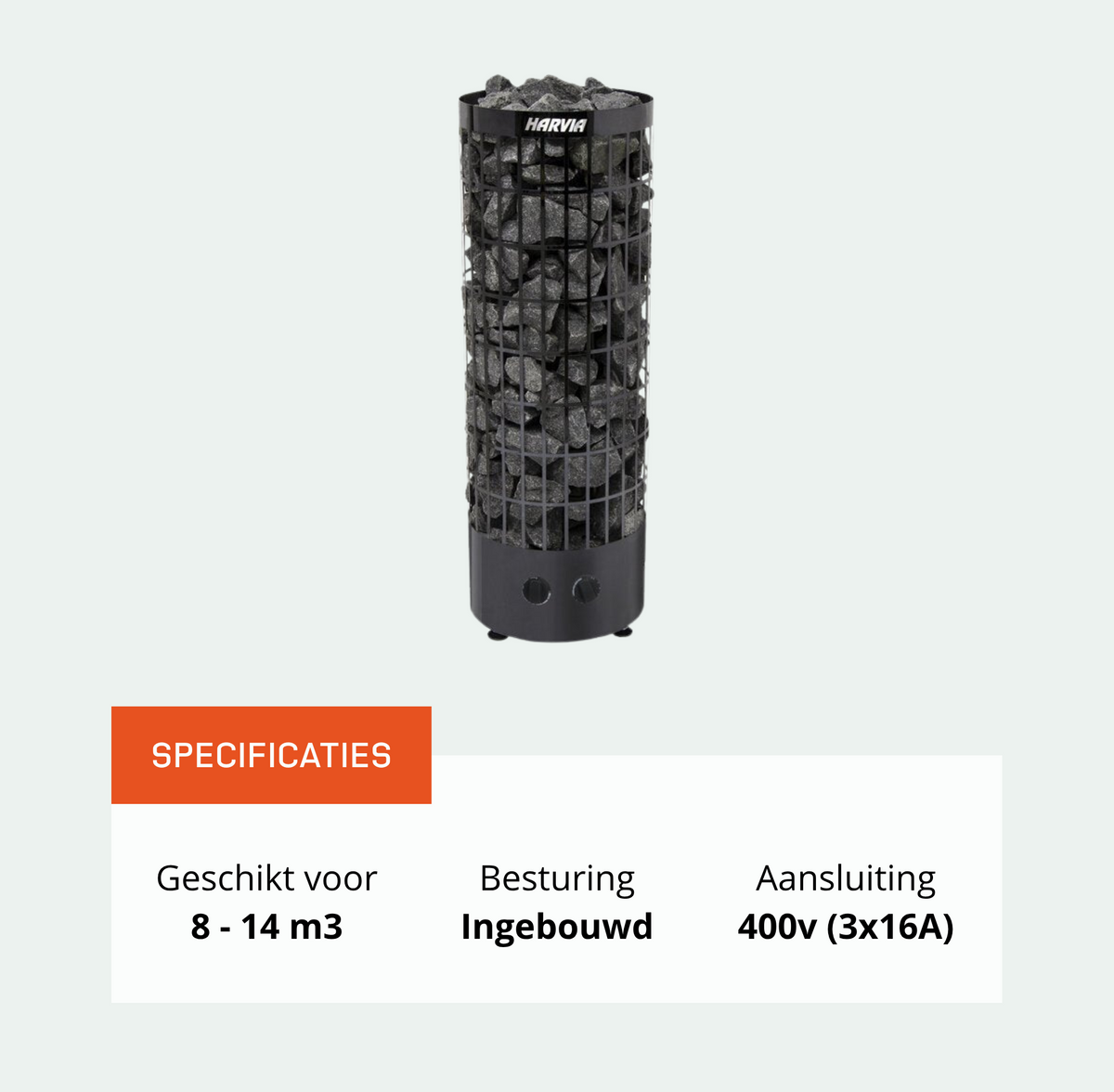 Harvia Cilindro PC90 Black saunakachel 9 kW (ingebouwde besturing)