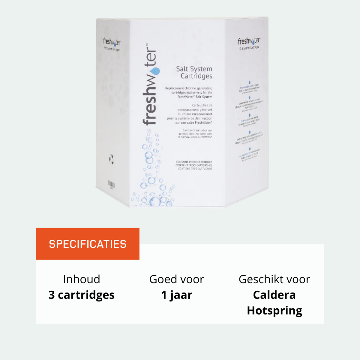 Caldera Fresh Water zout cartridges (3 stuks)