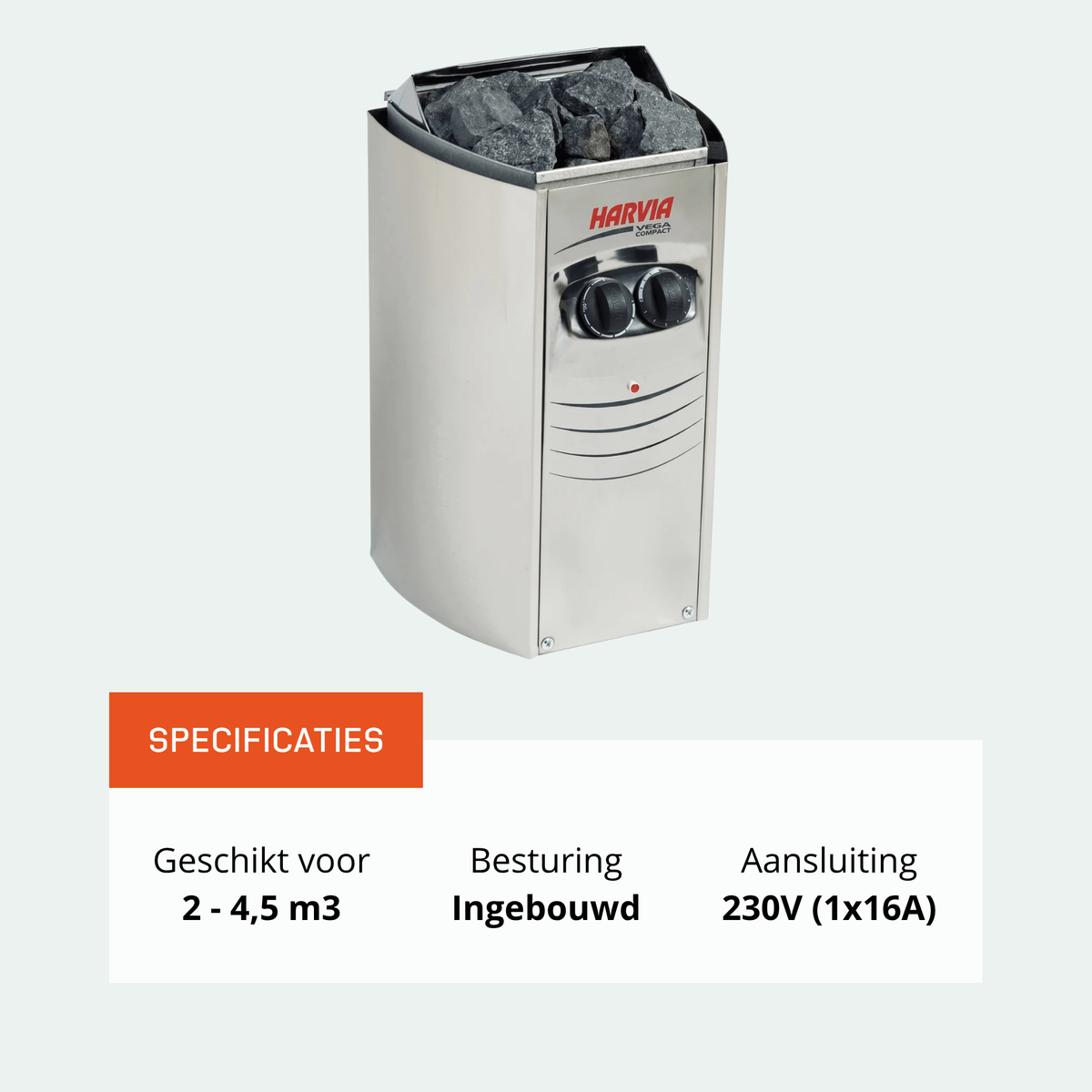 Harvia Vega Compact BC35 saunakachel 3,5 kW (ingebouwde besturing)