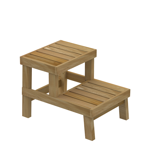 Houten saunabank met 2 niveaus - Ceder