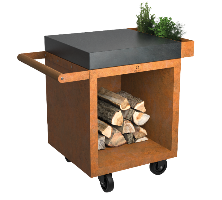 OFYR Mise en Place 65 PRO werktafel corten - Donkergrijs keramiek