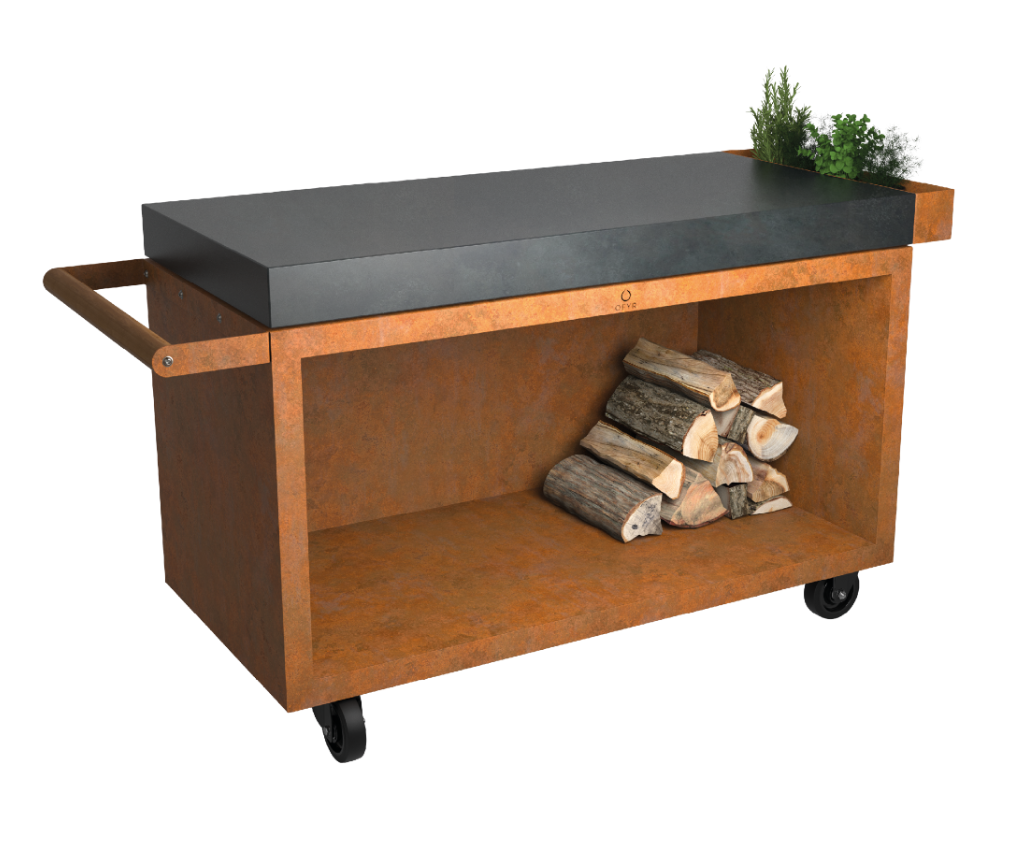 OFYR Mise en Place 135 PRO werktafel corten - Donkergrijs keramiek