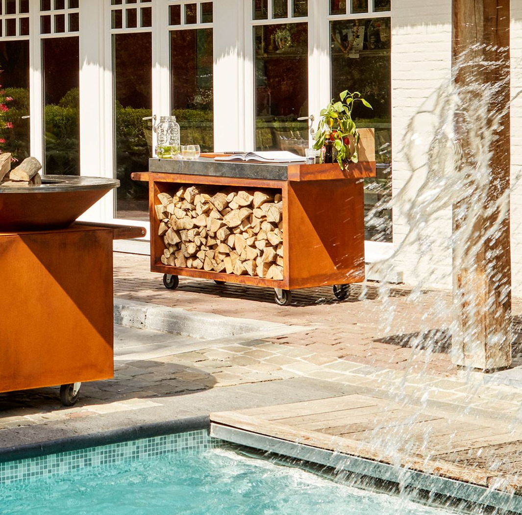 OFYR Mise en Place 135 PRO werktafel corten - Donkergrijs keramiek