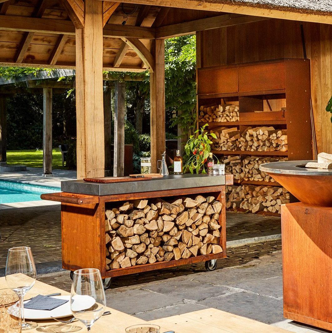 OFYR Mise en Place 135 PRO werktafel corten - Donkergrijs keramiek