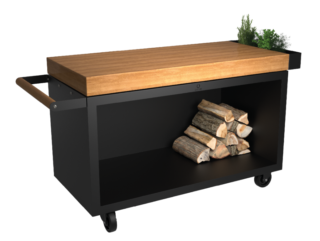 OFYR Mise en Place 135 PRO werktafel zwart - Teakhout