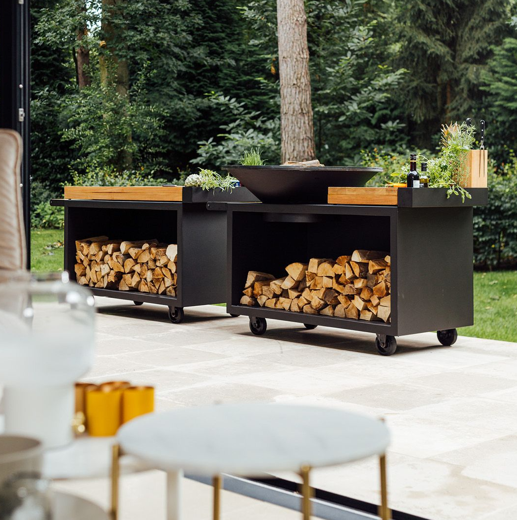 OFYR Mise en Place 135 PRO werktafel zwart - Teakhout