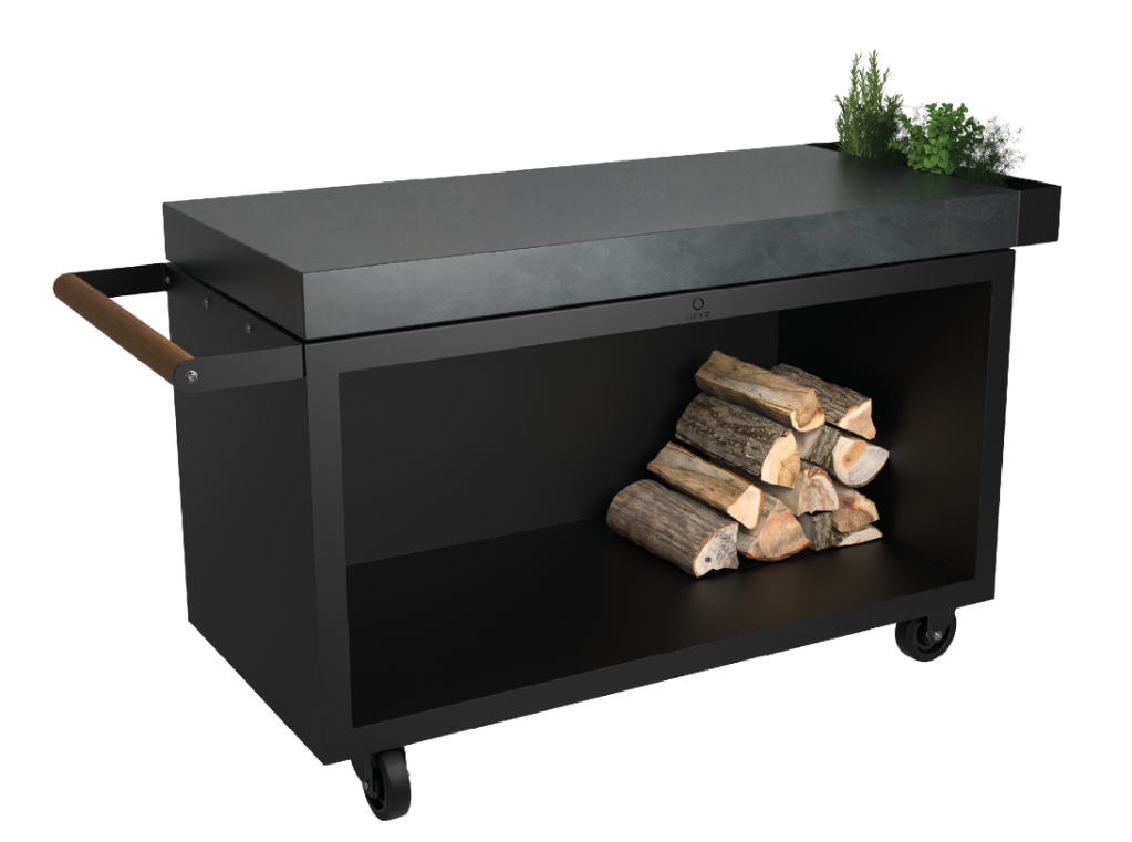 OFYR Mise en Place 135 PRO werktafel zwart - Donkergrijs keramiek